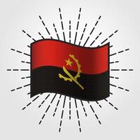 vintage Angola nacional bandeira ilustração vetor