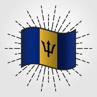 vintage barbados nacional bandeira ilustração vetor