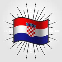 vintage Croácia nacional bandeira ilustração vetor