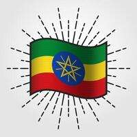vintage Etiópia nacional bandeira ilustração vetor