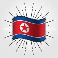 vintage norte Coréia nacional bandeira ilustração vetor