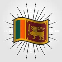 vintage sri lanka nacional bandeira ilustração vetor