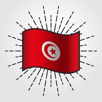 vintage Tunísia nacional bandeira ilustração vetor
