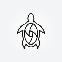 tartaruga logotipo vetor linha arte com uma minimalista conceito