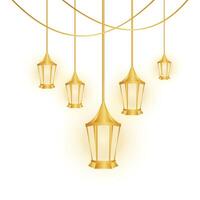 islâmico ouro lanterna decoração vetor