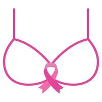 fita rosa de conscientização do câncer de mama vetor