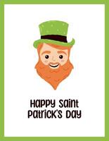 festivo cartão postal para st. patrick's dia com rotulação. mão desenhado plano desenho animado elementos. vetor ilustração