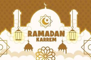 Ramadã kareem tradicional islâmico festival religioso rede bandeira vetor
