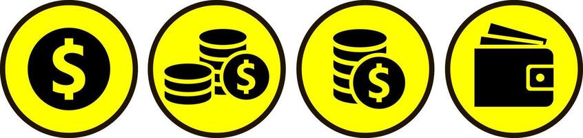 carteira clipart dinheiro ícone dinheiro símbolo estêncil vetor ilustração
