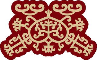 vetor vermelho nacional iaque amuleto, decoração. étnico enfeite do a povos do Sibéria, a longe norte, a tundra