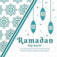 Ramadã cumprimento cartão modelo para social meios de comunicação com islâmico decoração vetor