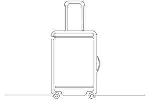 contínuo 1 linha arte desenhando do malas, bagagem Projeto esboço vetor ilustração