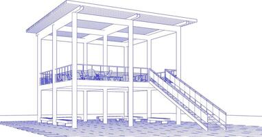 3d ilustração do residencial projeto vetor