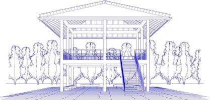 3d ilustração do residencial projeto vetor