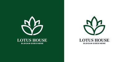 lótus casa logotipo Projeto com criativo conceito livre vetor