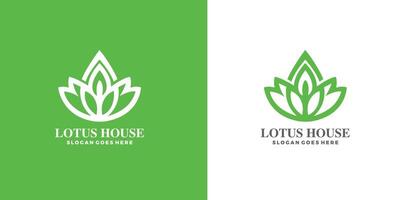 lótus casa logotipo Projeto com criativo conceito livre vetor