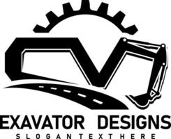 escavadora logotipo Projeto vetor arte