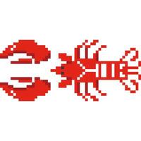 lagosta desenho animado ícone dentro pixel estilo vetor