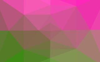 modelo de mosaico de triângulo de vetor rosa claro e verde.