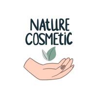 logotipo do orgânico natural cosméticos vetor