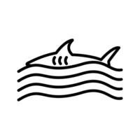 ícone de vetor de tubarão perigoso