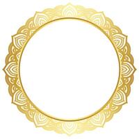luxo dourado círculo quadro, Armação transparente com vintage mandala ouro circular padronizar clipart vetor