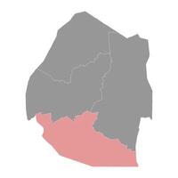 shiselweni região mapa, administrativo divisão do eswatini. vetor ilustração.