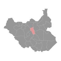 sulista liech Estado mapa, administrativo divisão do sul Sudão. vetor ilustração.