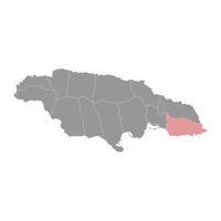 santo Thomas freguesia mapa, administrativo divisão do Jamaica. vetor ilustração.
