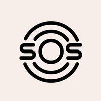 SOS carta monograma logotipo Projeto ilustração vetor