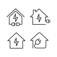 casa elétrico casa ícone conjunto logotipo linha Projeto vetor