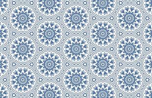 azul floral Projeto em uma branco tecido Projeto vetor