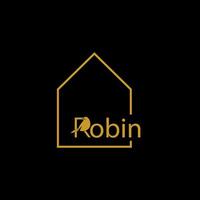 robin pássaro casa elegante moderno logotipo Projeto vetor