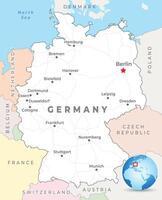 Alemanha mapa com capital Berlim, a maioria importante cidades e nacional fronteiras vetor