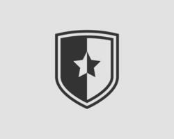 logotipo de vetor de escudo com ícone de estrela
