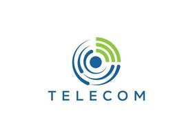 minimalista dinâmico telecom logotipo Projeto vetor modelo. moderno telecomunicação logotipo