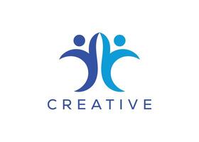 minimalista sucesso pessoas logotipo Projeto vetor modelo. criativo o negócio crescimento pessoas logotipo