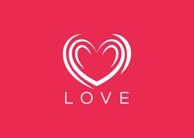 minimalista amor logotipo Projeto vetor modelo. criativo vermelho coração forma logotipo