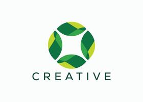 criativo e mínimo abstrato folha logotipo vetor modelo. verde folha logotipo
