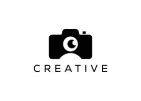 minimalista Câmera e homem logotipo Projeto vetor modelo. criativo moderno sessão de fotos logotipo