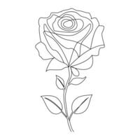 contínuo 1 linha obra de arte do rosa flor tulipa vetor ilustração Projeto.