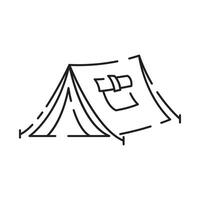 acampamento ícone em branco fundo. acampamento barraca linha ícone vetor. vetor