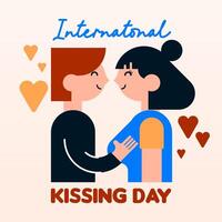 internacional se beijando dia ilustração fundo vetor