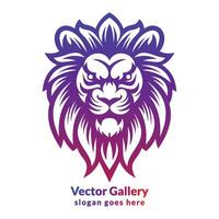 gradiente leão cabeça logotipo Projeto vetor