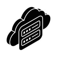 nuvem servidor, dados armazenar, Prêmio vetor do conectados dados armazenamento