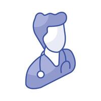 uma profissional avatar do médico ícone vetor na moda Projeto médico médico