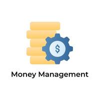 moedas pilha com engrenagem mostrando conceito ícone do dinheiro gestão vetor