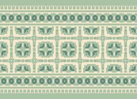 étnico geométrico desatado tecido padronizar Cruz ponto. ikat bordado oriental pixel padronizar creme fundo. resumo,vetor,ilustração. textura, cruz ponto, lenço, decoração, motivos, papel de parede. vetor