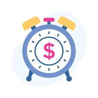 o negócio tempo, financeiro período, Tempo é dinheiro ícone dentro plano estilo vetor
