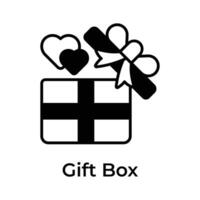 criativamente projetado vetor do presente caixa com coração, surpresa presente, mães dia presente